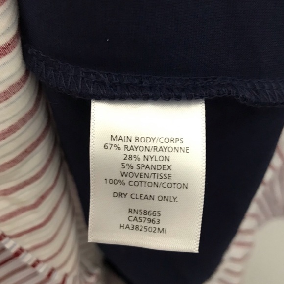 Halogen Navy Multi Stripe Ruffle Hem Knit Dress - Picture 7 of 7